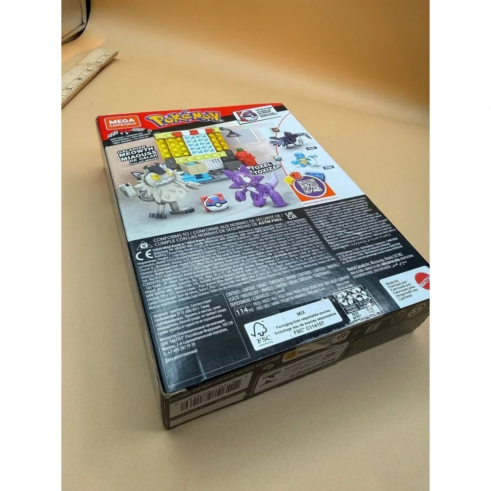 Mega Construx Pokemon 114 Piece Galarian Meowth vs Toxel Building Set (2020) NEW